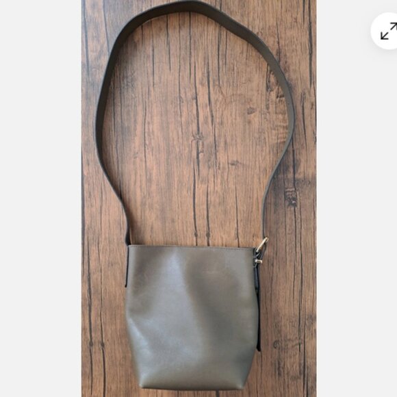 MADEWELL THE ESEENTIAL MINI LEATHER BAG CROSSBODY BUCKET OLIVE BROWN BAG - Picture 1 of 6